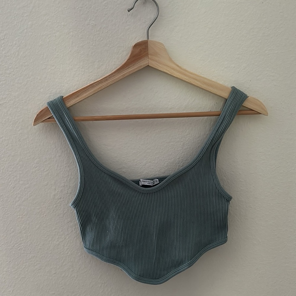 Zara Ribbed Gray Crop Top